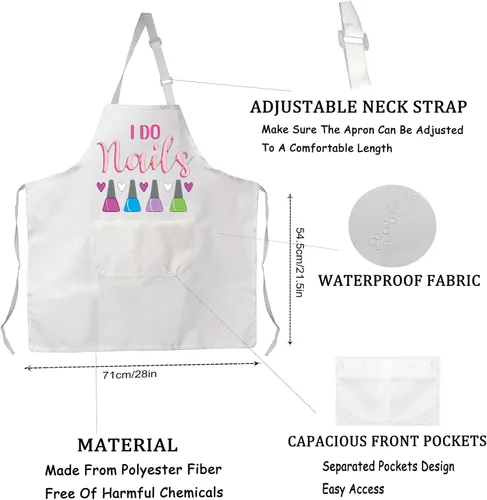 Miniatura 2 de VAMSII Delantal de estilista Nails con bolsillo - Delantal de cosmetología regalos