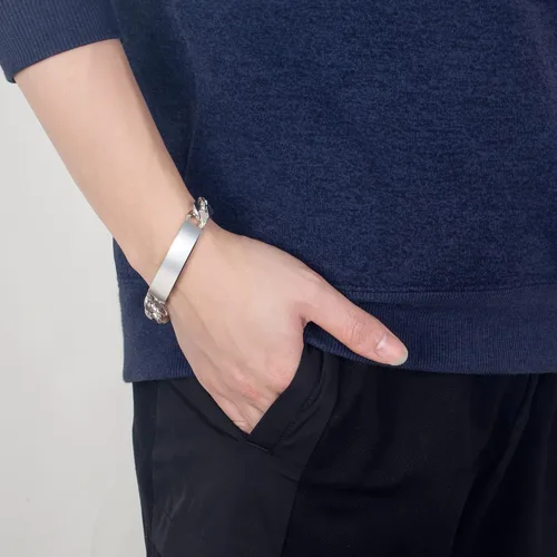 Miniatura 2 de Pulsera de plata de ley 925 maciza de eslabones cubanos de Miami para hombre, de 0.47 pulgadas, rectangular, 7, 7.5, 8, 8.5, 9, 9.5, 10 pulgadas