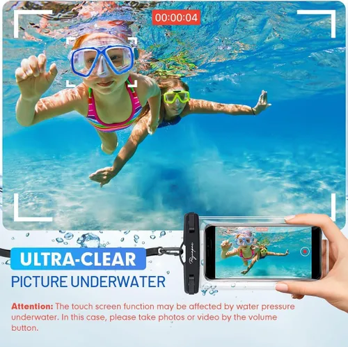 Miniatura 2 de Rynapac Funda impermeable IPX8 para teléfono, 8.5 pulgadas, paquete de 2 fundas impermeables para iPhone 17, 16, 15 Pro Max, Galaxy S26 S25 Ultra