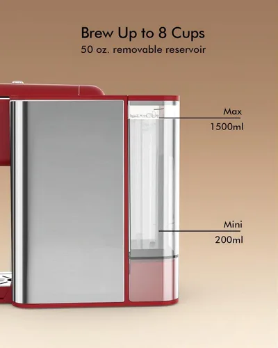 Miniatura 6 de SIFENE Cafetera de una sola porción, cafetera de cápsulas 3 en 1 para cápsulas K-Pod, café molido y té de hojas con tamaño de taza de 6 a 10 onzas