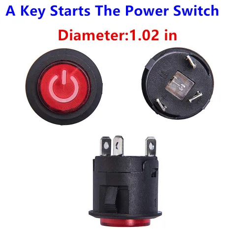 Miniatura 2 de weelye Una llave inicia el botón de interruptor de encendido Interruptor de botón de arranque Accesorio para auto eléctrico de niños con ruedas