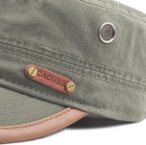 Miniatura 4 de CACUSS Mens Baseball Cap Cotton Cadet Hat Military Breathable Flat Top Adjustable Army Cap