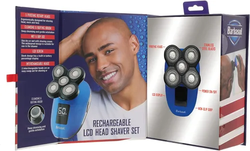 Miniatura 3 de Barbasol - Afeitadora de cabeza LCD recargable