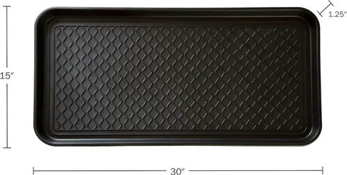 Miniatura 3 de Stalwart - Bandeja para botas para todo tipo de clima, juego de 2 alfombrillas grandes de plástico resistente al agua para uso en interiores