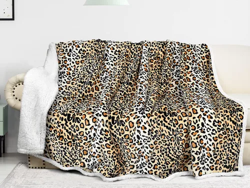 Miniatura 13 de Manta de Sherpa mullida con estampado de tigre; manta supersuave de vellón de visón, manta mullida para la cama y ver televisión, manta mullida