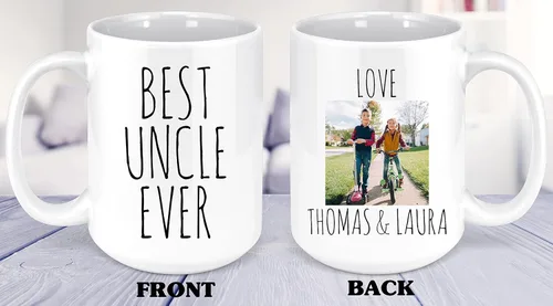 Miniatura 5 de Taza personalizada con el mejor tío de la historia, taza de foto de sobrina sobrino, regalo del día del padre