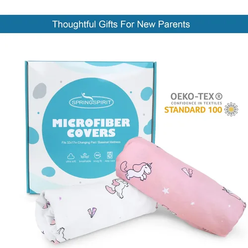 Miniatura 4 de Sábanas de cuna 2 unidades, sábana de cuna elástica, sábanas de cuna para bebé niña, ajuste universal para cuna rectangular, ovalada, de reloj