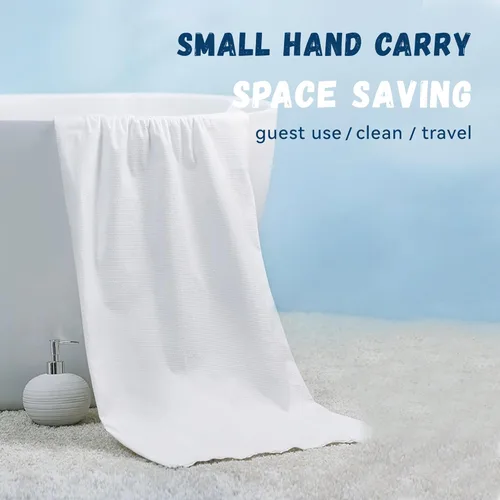Miniatura 5 de Toallas comprimidas – Toalla de baño comprimida de 55 x 28 pulgadas, 5 toallas de baño desechables grandes para viajes, toallas de baño de algodón
