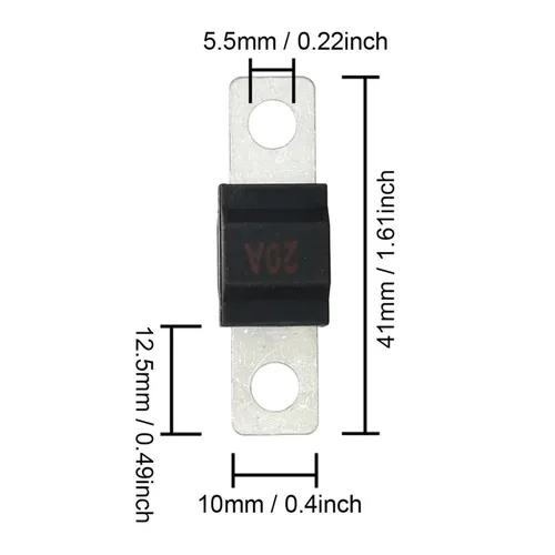 Miniatura 5 de Mega fusible automotriz, alta corriente 20A-150A, negro, paquete de 5 (20 A)