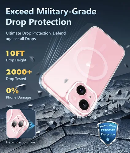 Miniatura 722 de FNTCASE Funda para iPhone 13 Pro-Max: Fundas magnéticas transparentes compatibles con Magsafe Slim anti amarillamiento protección contra caídas