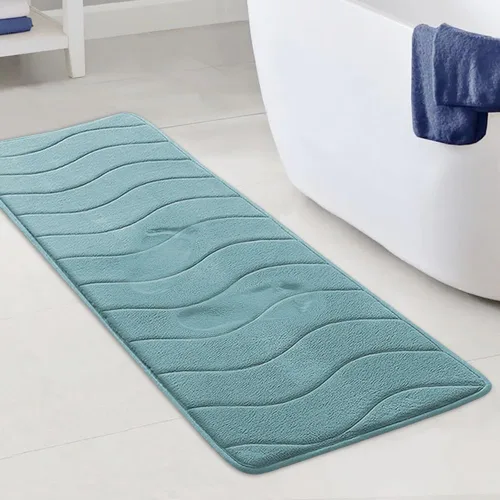 Miniatura 15 de Flamingo P Alfombra de Baño de Espuma Viscoelástica Tapetes de Baño Alfombra Antideslizante Absorbente de Agua para Ducha, 24x17 pulgadas, Verde Aqua