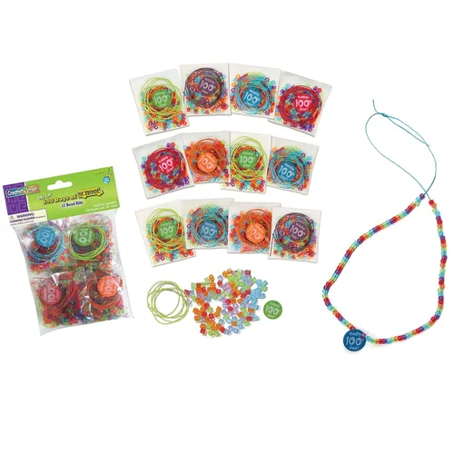 Creativity Street - Kit de cuentas con cuentas impresas de 100 días, colores surtidos