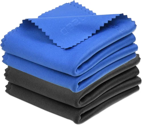 Miniatura 13 de Eco-Fused Paño de limpieza de microfibra, paño de microfibra de 7 x 6 pulgadas, paquete de 6 toallitas de limpieza de lentes azules, paño