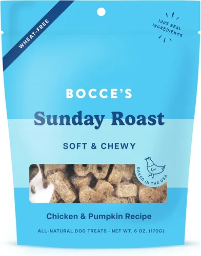 Miniatura 9 de Bocce's Bakery Bac'n Nutty - Golosinas suaves y masticables para perros, sin trigo con sabor a mantequilla de maní y tocino, galletas naturales