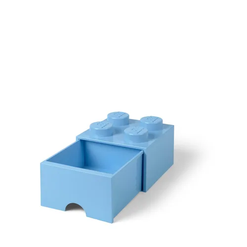 Miniatura 3 de Lego - Caja en forma de bloque tipo Lego, 4 perillas, 1 caja, apilable, caja de almacenamiento Azul real claro