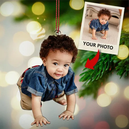 Miniatura 6 de Adorno fotográfico personalizado, adornos de Navidad personalizados, impresión de doble cara, acrílico 2D, 3.5 pulgadas, 4.25 pulgadas o 5.25