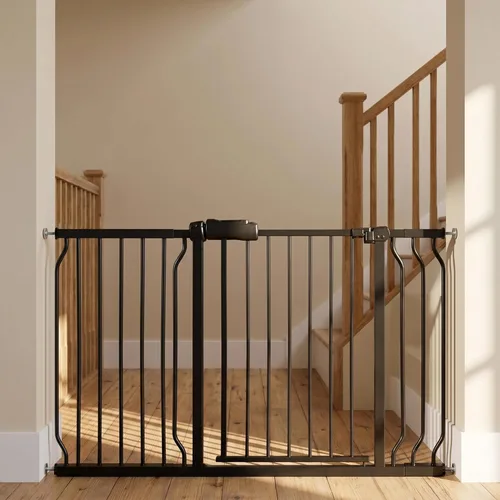 Miniatura 22 de Puerta de bebé para escaleras y puertas, puertas para perros de 29 a 34 pulgadas para la casa, puerta para mascotas de interior montada a presión