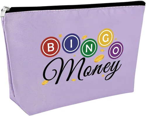Miniatura 9 de Sfodiary Bolsa de regalo para amantes de los juegos de bingo - Bolsa de cosméticos para amantes del casino para mujeres Bingo Player, White-Bingo