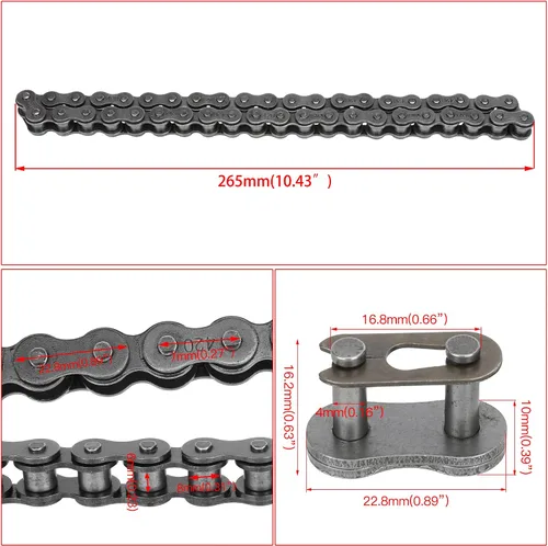 Miniatura 8 de GREHUA Tensor de Cadena para Mini Bicicleta & Cadena 420 de 42 Eslabones Compatible con Coleman CT200U CT200U-EX BT200X Hensim Baja Heat Warrior