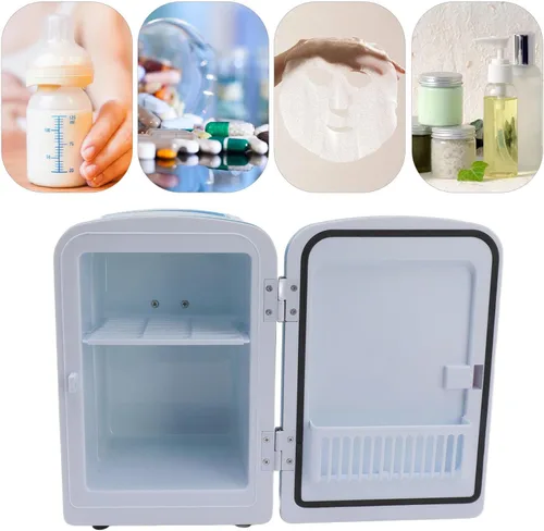 Miniatura 7 de Luqeeg Mini refrigerador de belleza, refrigerador portátil de 4 L, calentador de refrigerador, accesorio de escritorio para el hogar, oficina