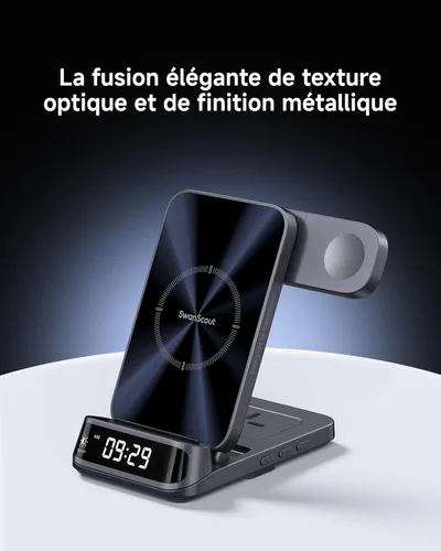 Miniatura 6 de Cargador inalámbrico para iPhone 17/16/15/14/13/12, estación de carga 3 en 1 para Apple Watch 11/10/9/8/7/6, Ultra 3/2, para AirPods Pro 3/Pro