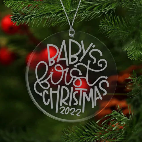 Miniatura 2 de BAD BANANAS Adorno de primera Navidad del bebé - Adorno de Navidad del bebé 2022 - Adorno de vidrio de 7,6 cm - Adorno festivo para árbol