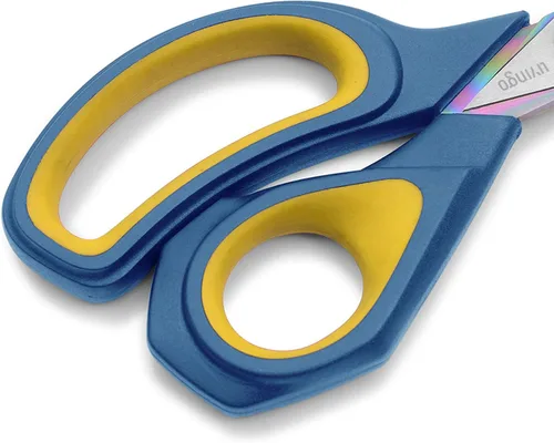 Miniatura 3 de LIVINGO - Tijeras de tela premium de 8.5 pulgadas, revestimiento de titanio resistente de alta calidad, de acero inoxidable forjado, tijeras Azul