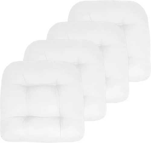 Miniatura 37 de Sweet Home Collection - Cojines para silla de patio al aire libre, cojines prémium con relleno grueso y cómodo de fibra, con tul, 19 x 19 pulgadas