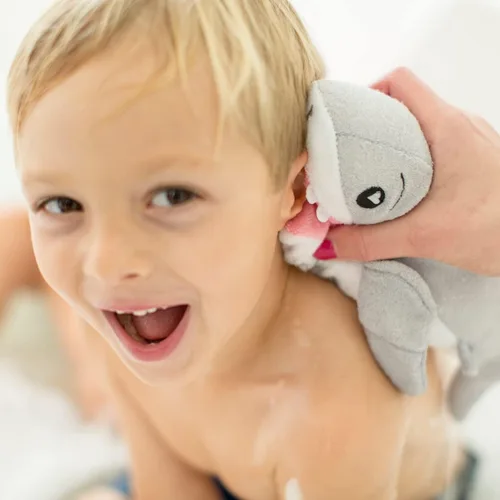 Miniatura 8 de SoapSox Exfoliante de Baño para Niños (Tank the Shark) - Esponja de Paño de Lavado de Juguete Animal Suave con Inserto de Bolsillo de Jabón