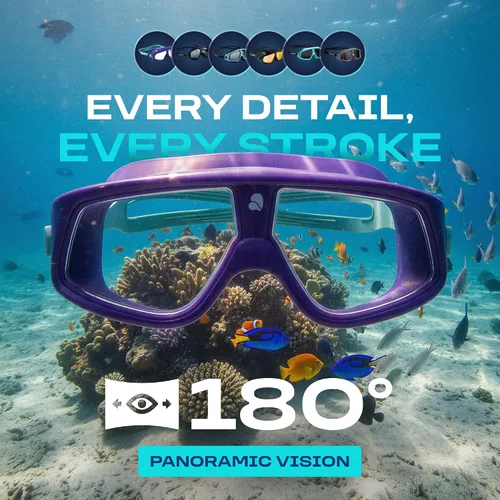 Miniatura 6 de Clear'r Focus Adult Swim Mask - Adult Swimming Goggles, Panoramic Vision, Snorkel Mask Silicone Skirt, Anti-Scratch Coating