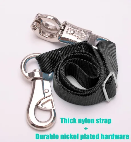 Miniatura 3 de Corbata ajustable para remolque (paquete de 2) - Correa de nailon para remolque de caballos, ajustable de 25 a 37 pulgadas Negro