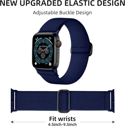 Miniatura 2 de DaQin Paquete de 3 bandas elásticas compatibles con Apple Watch para hombre de 1.65 pulgadas, 1.57 pulgadas, 1.49 pulgadas, 1.46 pulgadas, correa