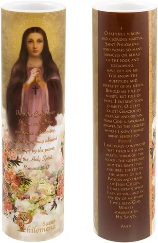 Miniatura 3 de Vela de oración devocional sin llama LED St Philomena