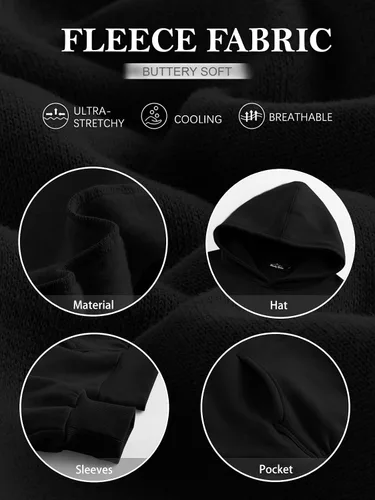 Miniatura 6 de Trendy Queen - Sudaderas extragrandes con capucha para mujer, suéteres de manga larga, sin botones, de vellón, de otoño, ropa de invierno