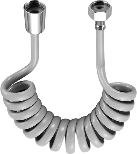Manguera de resorte telescópica flexible de poliuretano con interfaz de rosca interna G1/2, manguera de resorte, 59 pulgadas, gris 2 M Gris