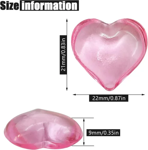 Miniatura 4 de 200 corazones acrílicos rosados, relleno de jarrón de 0.866 in, decoraciones para el día de San Valentín, decoración de mesa de corazón de plástico