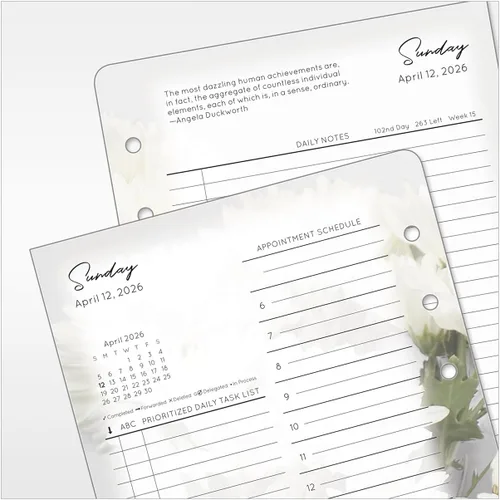 Miniatura 4 de FranklinCovey - Recambio de planificador Blooms Dos páginas por día - encuadernado en anillo (compacto, abril de 2026 - marzo de 2027)