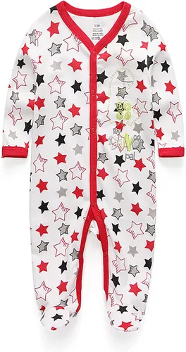 Miniatura 4 de Conjunto de 4 pijamas para bebés y niñas de una sola pieza de algodón para recién nacidos, conjunto de 4