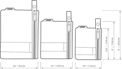 Miniatura 9 de ToughBuilt Bolsas de cierre de 3 piezas, bolsas de almacenamiento de tela balística 1680D resistentes con asas y cremalleras reforzadas