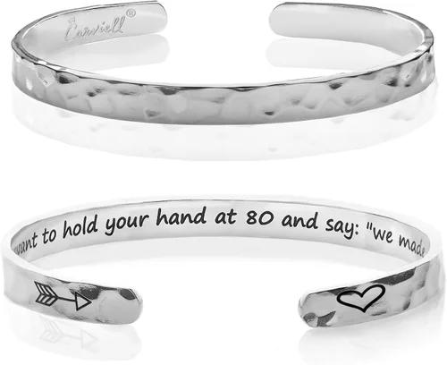 Miniatura 92 de Carviell Pulseras grabadas para mujer, inspiradoras, amistad, amor, mamá, hija, hermana, cristiana, graduación, conmemoración y regalos de boda, más
