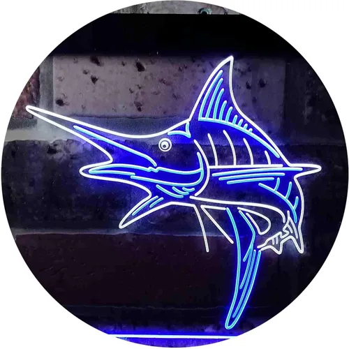 Miniatura 18 de ADVPRO Marlin Fish Room Man Cave Dual Color LED Neon Sign Blue & Red 12 x 8 Inches st6s32-i3723-br