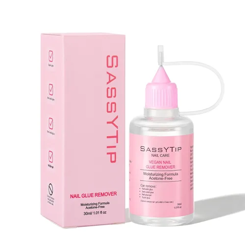 Nail Glue Remover for Press on, Nail Polish Remover Click & Remove Design, Acetone-Free Gentle Formula for Nails Polish False Acrylic Nail Tips Home