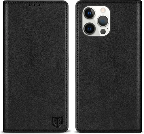 Miniatura 23 de ZZXX Funda tipo cartera para iPhone 13 con bloqueo RFID, soporte de ranura para tarjetas, funda protectora de cuero magnético fuerte plegable