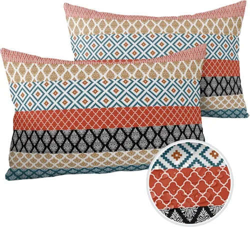 Miniatura 8 de Fundas de almohada impermeables para exteriores, fundas de almohada lumbares, estilo bohemio, diseño de rayas, tribal, estilo bohemio, fundas