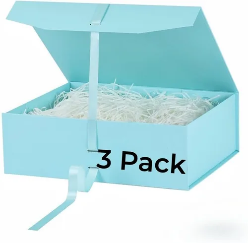 Miniatura 19 de GoooodGift Caja de regalo grande azul, 1 paquete de 13.5 x 11 x 5.3 pulgadas, caja de regalo de lujo para regalos con tapa de cierre magnético