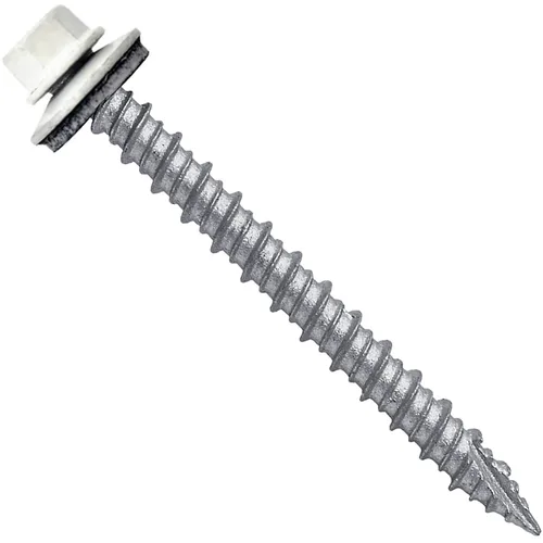 Miniatura 67 de Brite - Tornillos para techos de metal blanco (10 x 2 unidades), cabezal de arandela hexagonal, arranque automático/roscado, arandela EPDM, 3 x 250