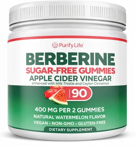 Miniatura 9 de Suplemento de apoyo GLP-1, gomitas complejas de berberina sin azúcar con canela de Ceilán, cardo mariano y ACV [activador metabólico AMPK]