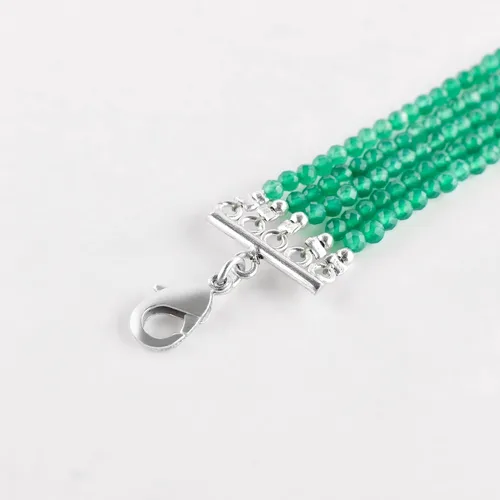 Miniatura 20 de Pulsera de piedras preciosas naturales, cuentas microfacetadas de 5 hebras, piedra energética, cristales curativos, chapado en plata, ajustable