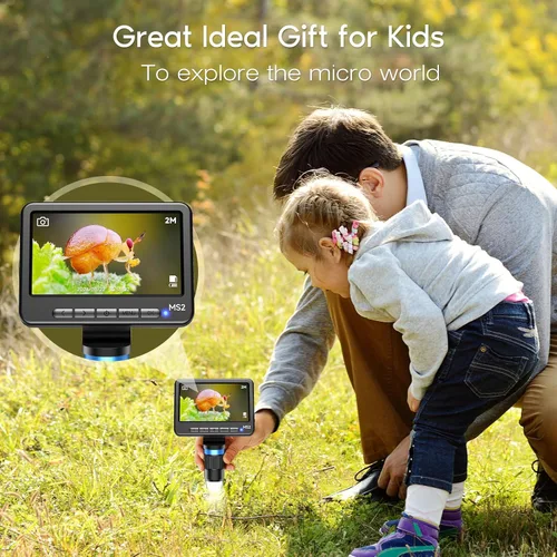 Miniatura 7 de Leipan Microscopio Digital LCD 1080P con Tarjeta SD de 32GB, Microscopio de Monedas con Pantalla IPS de 5 Pulgadas, Vista PC, Captura de Foto/Video