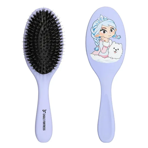 Miniatura 11 de Cepillo de cerdas de jabalí para mujeres, hombres y niños, cepillo desenredante para cabello grueso, adelgazamiento, seco o húmedo con alfileres